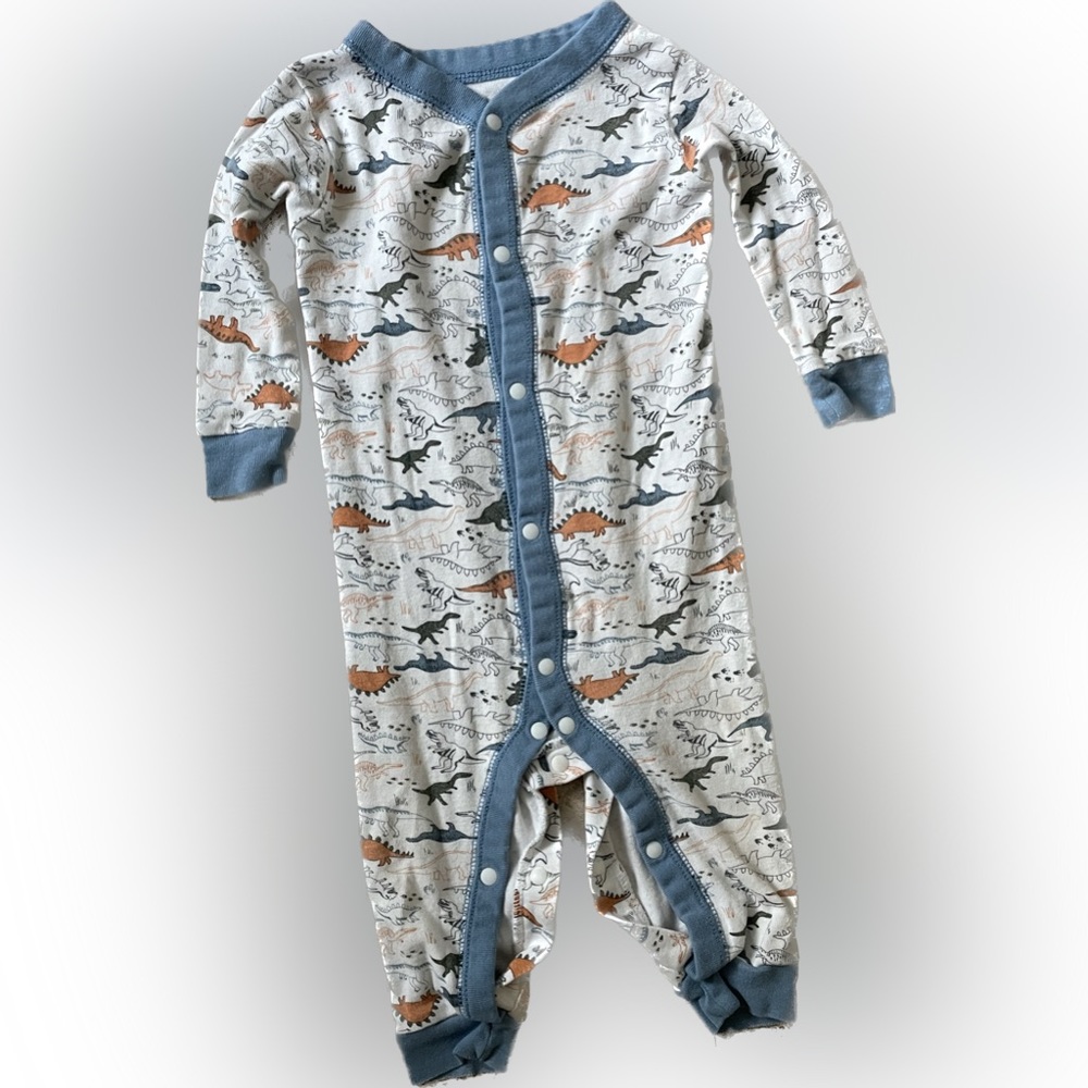 Carter’s 12 Months Long Sleeve White & Blue Dinosaur Onesie for Fall & Winter